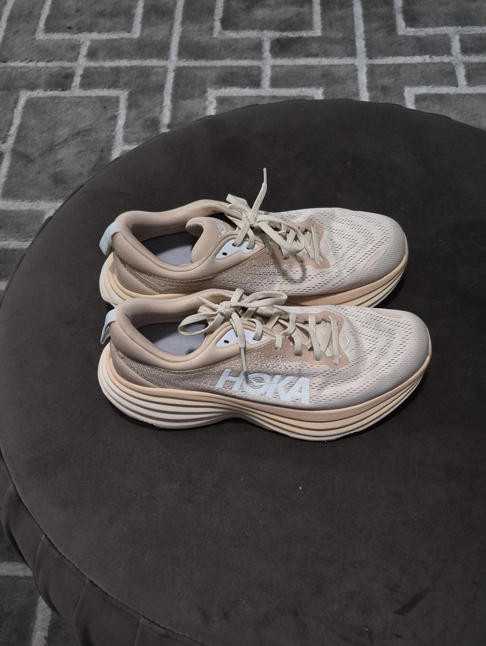 Hoka Athletic Shoes in Beige/Cream